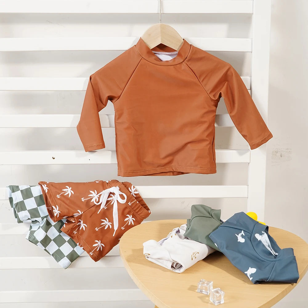 Elinfant été bébé garçons fille à manches longues maillot de bain à la mode mignon piscine maillots de bain