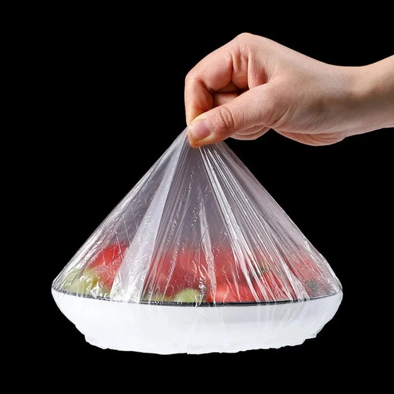 Disposable food lid Saran Wrap, food-grade bowel cover, fresh-keeping plastic bag, kitchen storage accessories