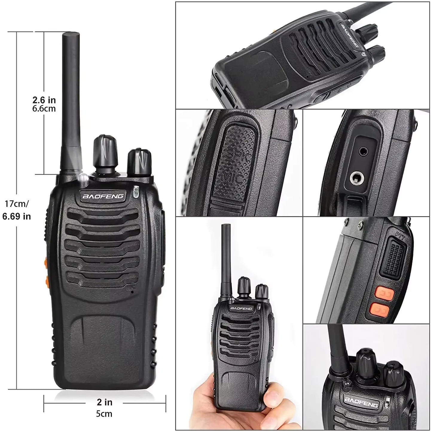 Fabricant Original Baofeng 2 4 6 Pack BF - 88E 5W talkie-walkie 10KM communication longue distance ultra-longue veille voyage sur route