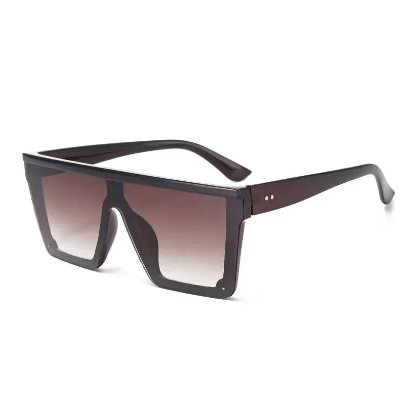 Nuevas gafas de sol de una pieza de montura grande, gafas de sol de montura cuadrada de moda europea y americana para mujer, gafas de colores