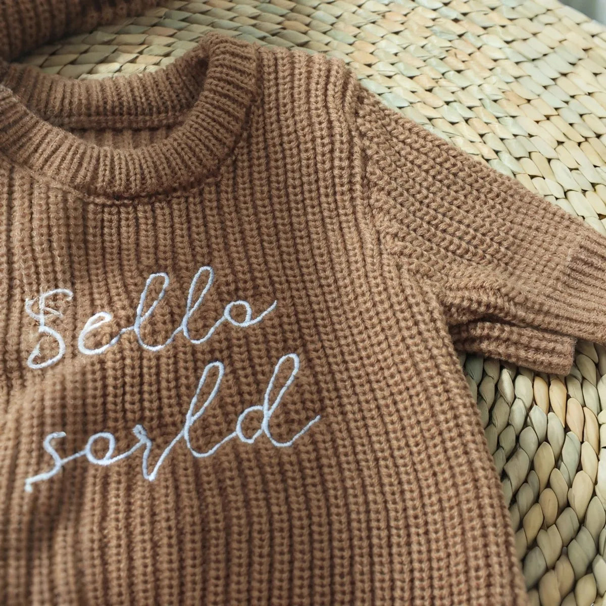 Hello World – pelele de punto para recién nacidos con gorro de pompones a juego, suéter para bebés niños y niñas, conjuntos para sesión de fotos, HD
