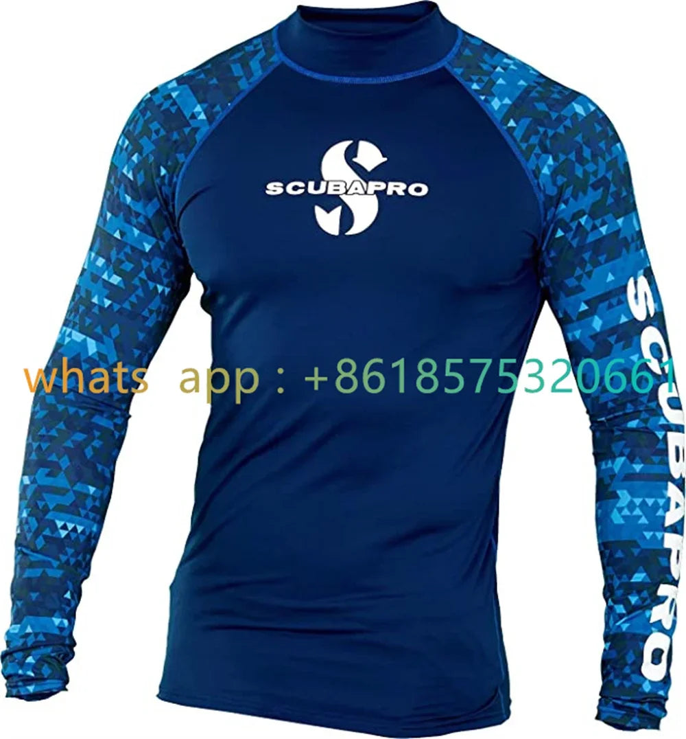 Men's Surf Wetsuit, UV Sun Protection, Long Sleeve Diving Suits, Quick Dry, Tight Sportswear for Swimming, Rash Guard