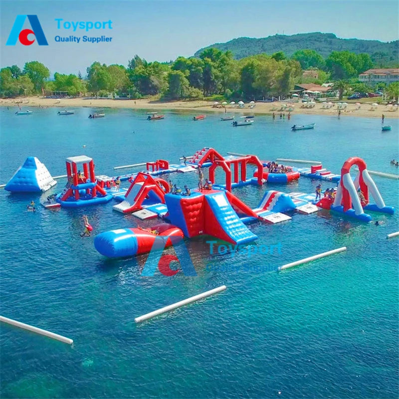 Parc commercial de course parc aquatique flottant gonflable parc de sport aquatique de mer