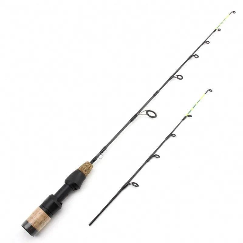 Canne à Pêche sur Glace Télescopique 60cm avec Moulinet — Carbone Hiver