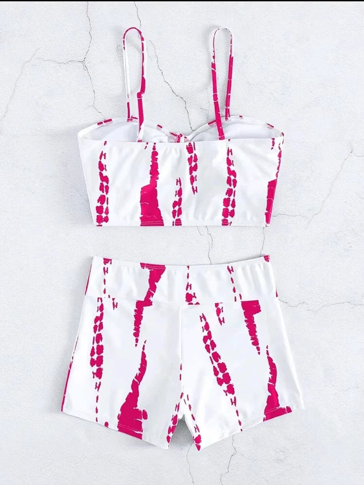 Maillots de bain femme 2026 : Bikinis short à cordon de serrage devant, taille haute, pour la natation et la plage