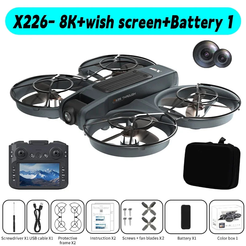 Mini drone professionnel 4K — hélicoptère RC, avion avec écran, quadricoptère, jouet cadeau enfants