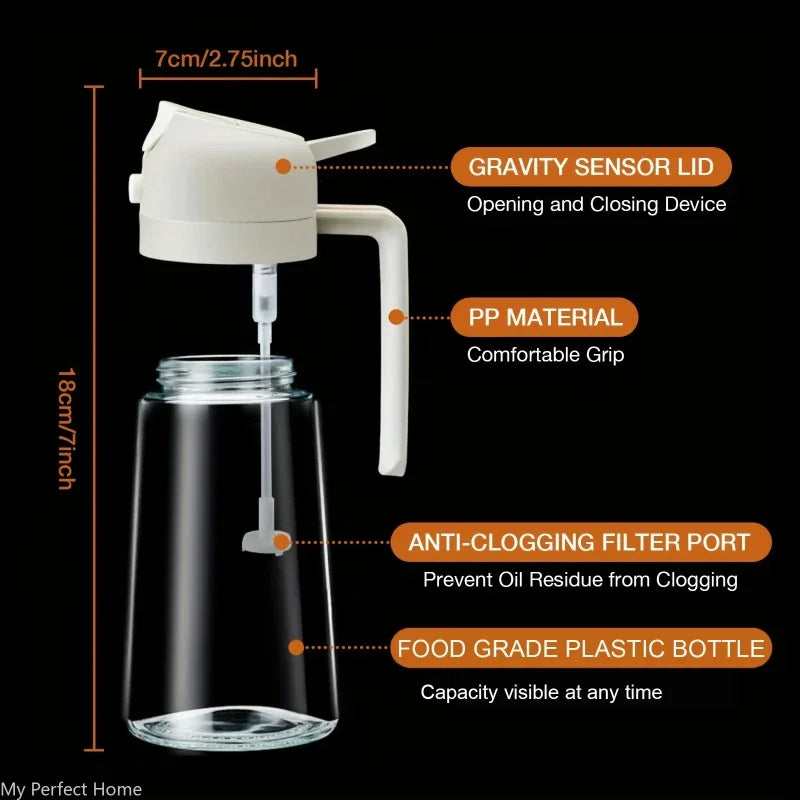 Pulvérisateur d'huile de cuisine en plastique 2 en 1, 500 ml, flacon pulvérisateur d'huile d'olive, distributeur d'huile pour barbecue, cuisson, rôtissage, pique-nique, outil de cuisine
