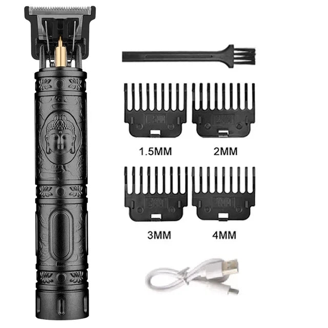 Tondeuse à cheveux électrique vintage pour homme — tondeuse barbe rechargeable, kit nez, cadeau