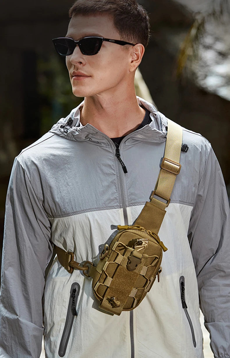 Sac de poitrine pour bouteille d'eau de Sport en plein air, couverture tactique suspendue à la taille, sacs de taille multifonctionnels, pochette de plate-forme de cyclisme d'escalade en plein air