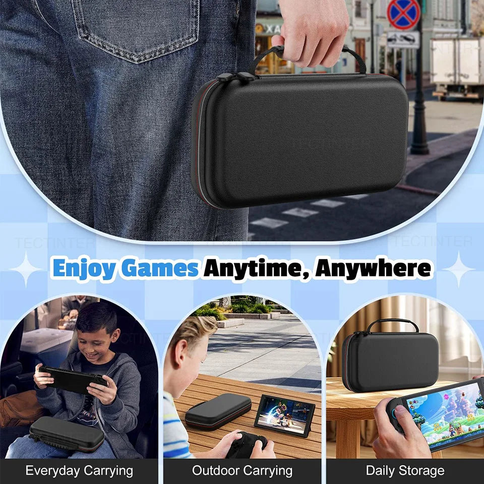 Mallette de voyage pour console portable — accessoires jeu, sacs rangement antichoc, emplacements cartes de jeu