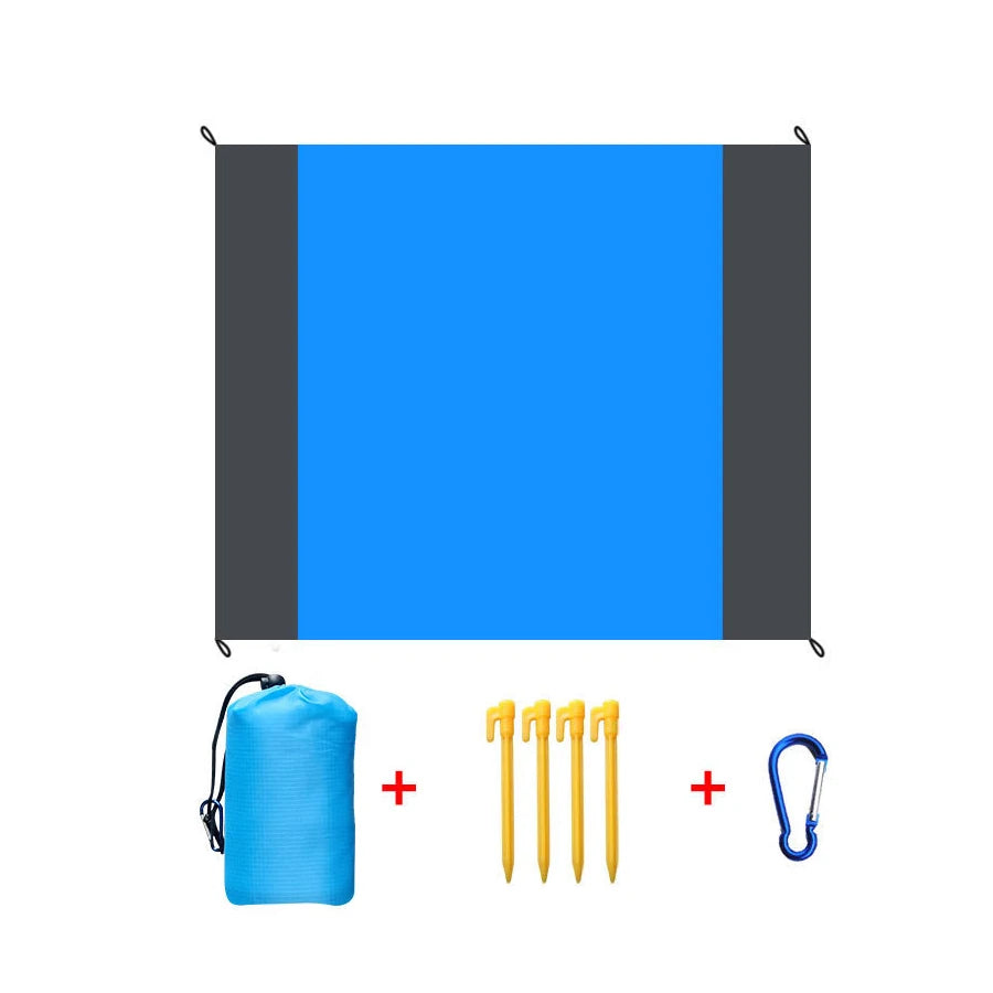 Couverture de plage anti-sable 200x210cm, imperméable, portable, légère, pour pique-nique, camping, voyage, randonnée, sport