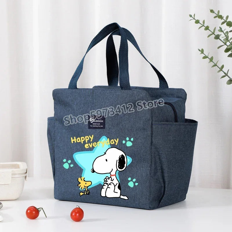 Bolsa isotérmica portátil para el almuerzo y bebidas de Snoopy, bolsa isotérmica para alimentos, caja térmica, bolsa de picnic, bolsas de transporte, bonito regalo para niños