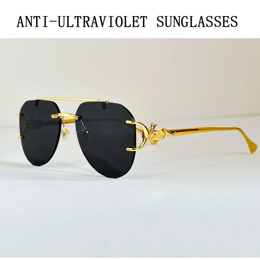Lunettes de soleil femmes sans monture ovale — mode, vintage, 2025