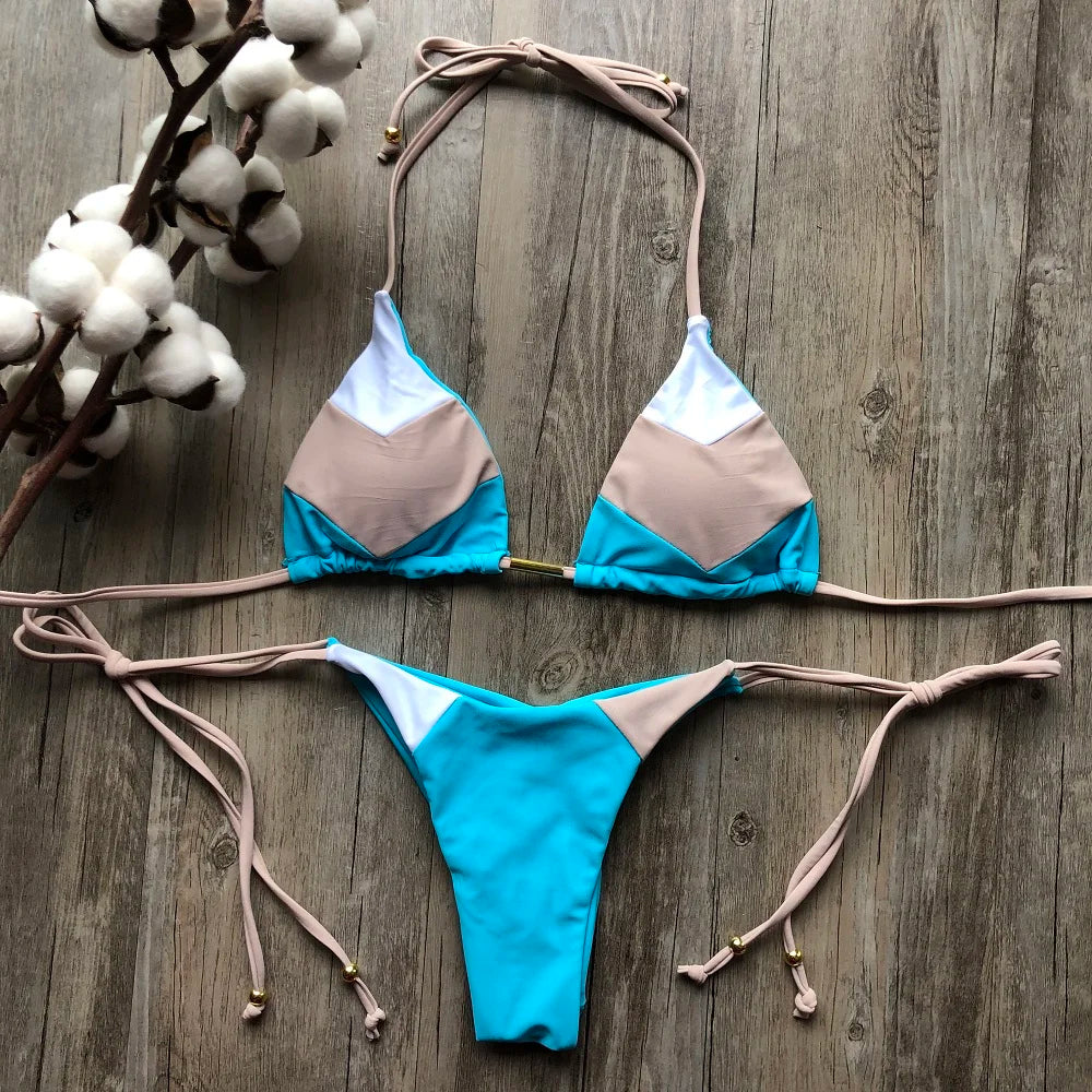 2023 Sexy Bikini multicolore maillot de bain femmes maillots de bain Push Up côtelé Bikini ensemble brésilien maillot de bain vêtements de plage baigneur Biquini