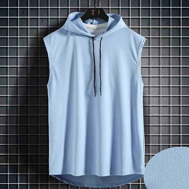 Color sólido 2023 a estrenar hombres camisetas sin mangas chaleco sin mangas camisetas para hombre con capucha chalecos para hombre tops Hip Hop hombres camiseta sin mangas camiseta