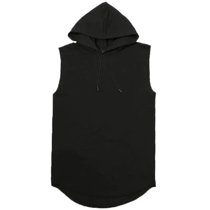 Color sólido 2023 a estrenar hombres camisetas sin mangas chaleco sin mangas camisetas para hombre con capucha chalecos para hombre tops Hip Hop hombres camiseta sin mangas camiseta