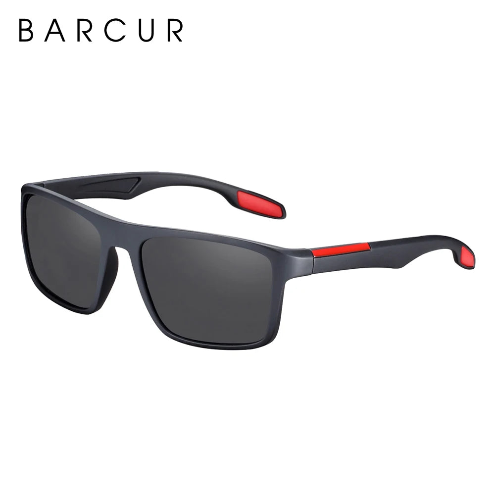 BARCUR Polarized Sunglasses Men TR90 Ultralight Vintage Sunglasses for Women Square Glasses Oculos Sunglasses for Women