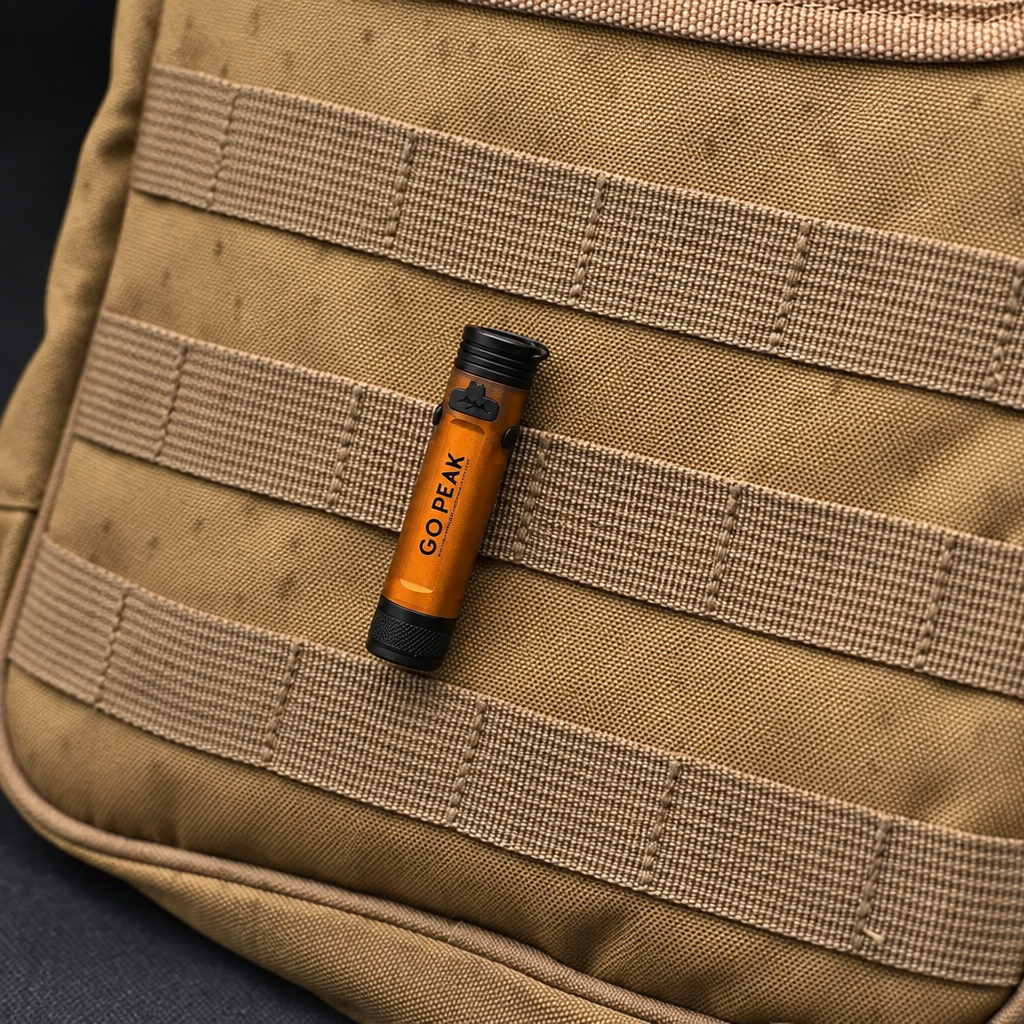 Mini-lampe fixée à un sac