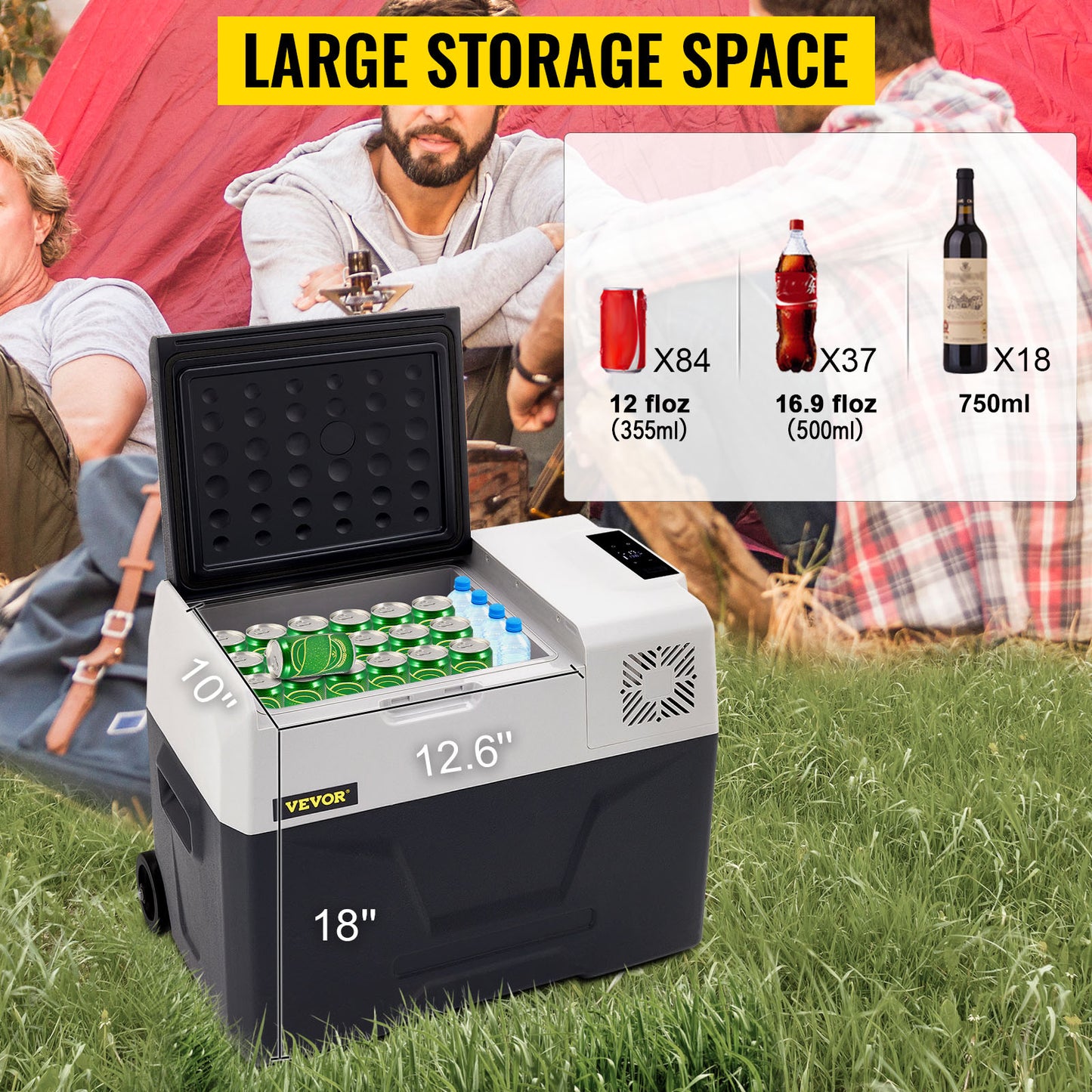 Glacière électrique portable 30/40/50L — 12V/24V/220V, mini frigo, voiture, camping, pique-nique