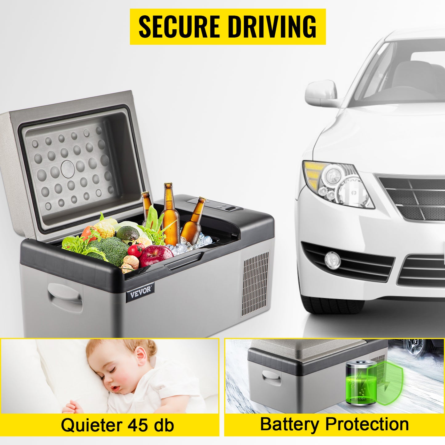 Glacière électrique de voiture 15/20L — compresseur portable, contrôle par application, camping, voyage
