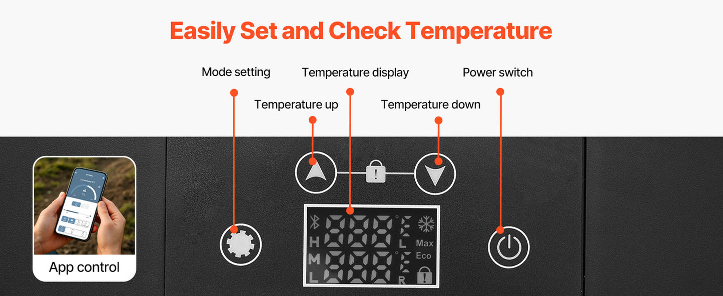 Réfrigérateur de voiture 15/20/22L — -4°F à 68°F, contrôle par application, camping-car, camping